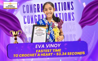 Fastest Time to Crochet a Heart – 53.34 Seconds