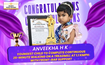Youngest Child to Complete Continuous 25-Minute Walking on a Treadmill at 1.1 Kmph With Front-Bar Support