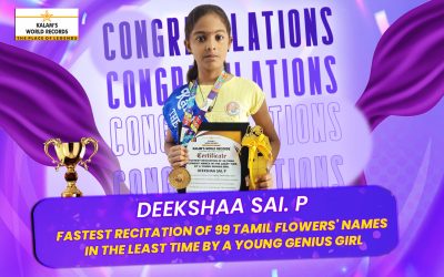 Fastest Recitation of 99 Tamil Flowers’ Names in the Least Time by a Young Genius Girl