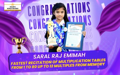 Fastest Recitation of Multiplication Tables From 1 to 80 Up to 12 Multiples From Memory