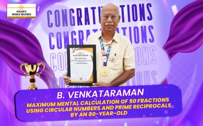 Maximum Mental Calculation of 50 Fractions Using Circular Numbers and Prime Reciprocals by an 80-Year-Old